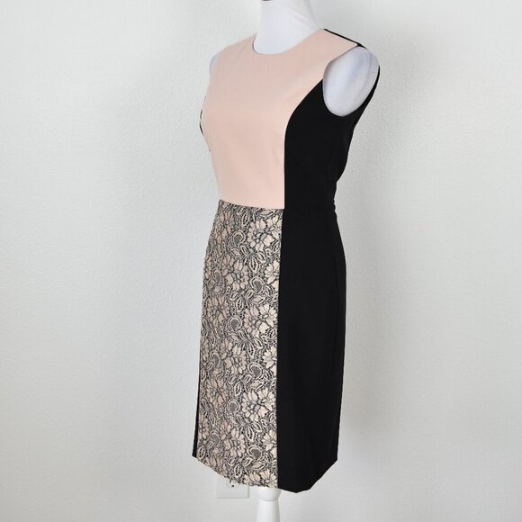 Calvin Klein Lace Color Block Sheath Dress - 6 - Picture 3 of 8